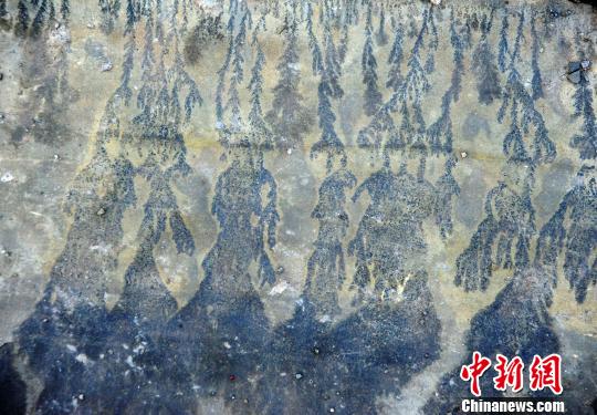 图为酉阳发现疑似天然“岩画”。 陈碧生 摄